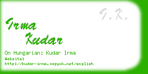 irma kudar business card